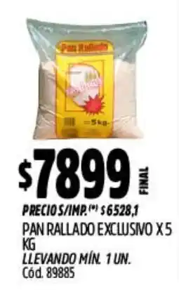 Supermercados Yaguar Pan rallado exclusivo oferta