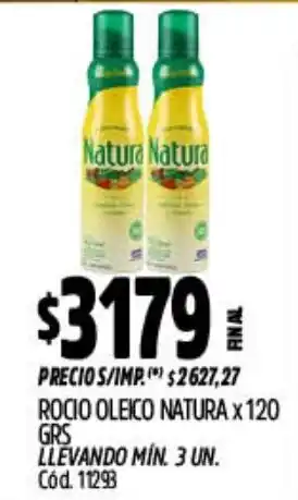 Supermercados Yaguar Natura rocio oleico oferta