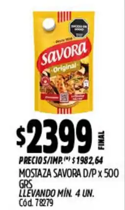 Supermercados Yaguar Savora mostaza original oferta