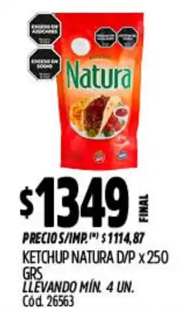 Supermercados Yaguar Natura ketchup oferta