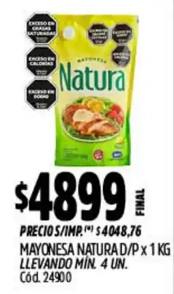 Supermercados Yaguar Natura mayonesa oferta