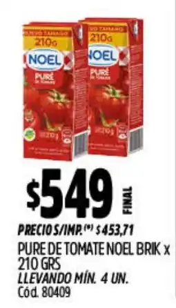 Supermercados Yaguar Noel pure de tomate brik oferta