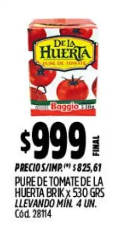 Supermercados Yaguar De la huerta pure de tomate oferta