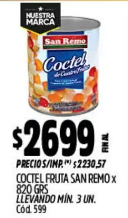 Supermercados Yaguar San remo coctel fruta oferta