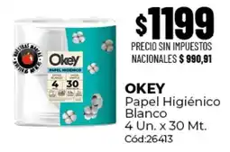 Diarco Okey papel higiénico blanco oferta