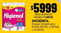 Diarco Higienol papel higiénico fresh oferta