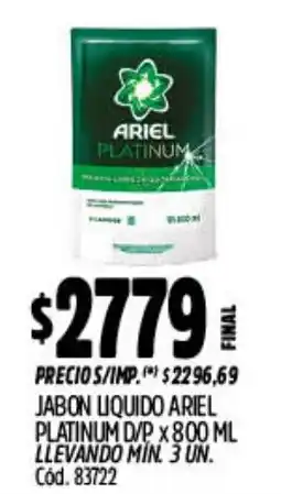 Supermercados Yaguar Ariel jabon liquido platinum oferta
