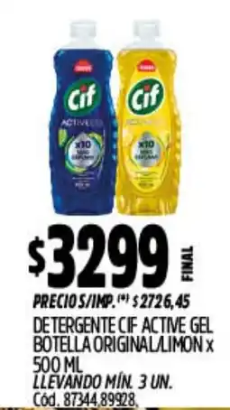 Supermercados Yaguar Cif detergente active gel oferta