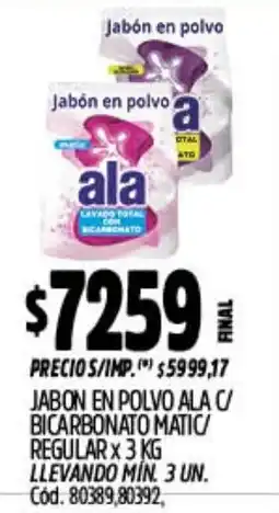 Supermercados Yaguar Ala jabón en polvo oferta