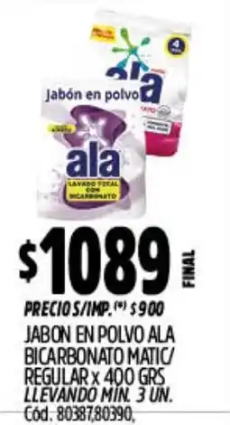 Supermercados Yaguar Ala jabón en polvo oferta