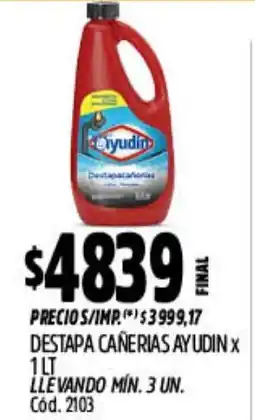 Supermercados Yaguar Ayudin destapa cañerias oferta