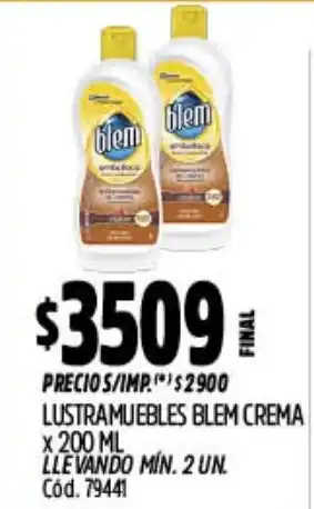 Supermercados Yaguar Blem lustramuebles crema oferta