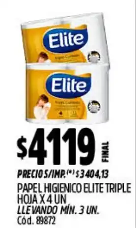 Supermercados Yaguar Elite papel higienico triple oferta
