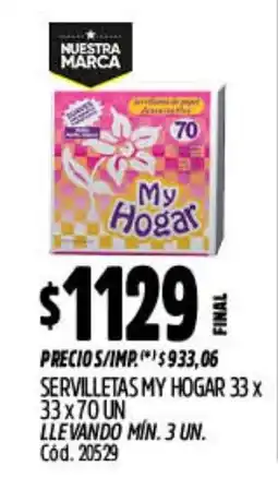 Supermercados Yaguar My hogar servilletas oferta