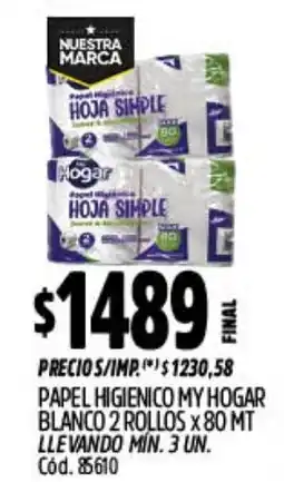Supermercados Yaguar My hogar papel higienico blanco oferta
