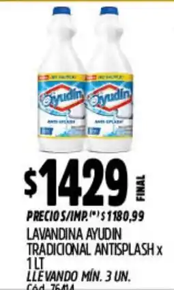Supermercados Yaguar Ayudin lavandina tradicional antisplash oferta
