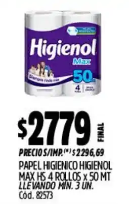 Supermercados Yaguar Higienol papel higienico higienol max oferta