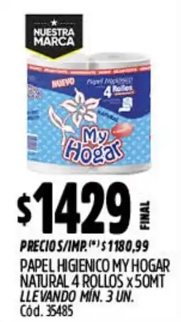 Supermercados Yaguar My hogar papel higienico natural oferta
