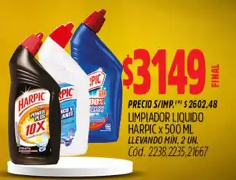 Supermercados Yaguar Harpic limpiador liquido oferta