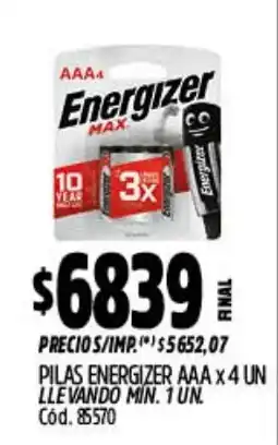 Supermercados Yaguar Energizer pilas aaa oferta