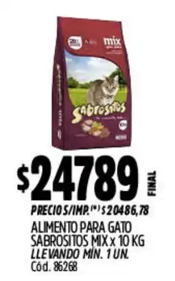 Supermercados Yaguar Sabrositos alimento para gato mix oferta