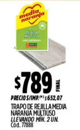 Supermercados Yaguar Media naranja trapo de rejilla media naranja multiuso oferta