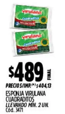 Supermercados Yaguar Virulana esponja cuadraditos oferta