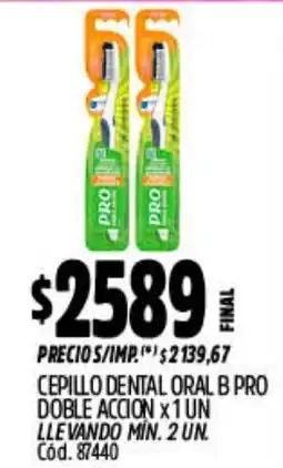 Supermercados Yaguar Oral B cepillo dental pro doble accion oferta