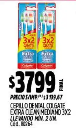 Supermercados Yaguar Colgate cepillo dental extra clean mediano oferta