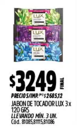 Supermercados Yaguar Lux jabon de tocador oferta