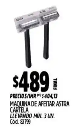 Supermercados Yaguar Astra maquina de afeitar oferta
