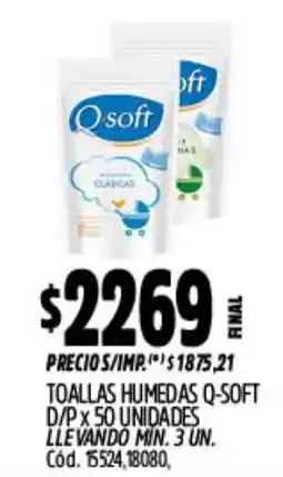 Supermercados Yaguar Q-soft toallas humedas oferta