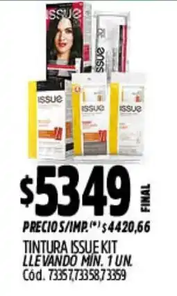 Supermercados Yaguar Issue tintura kit oferta