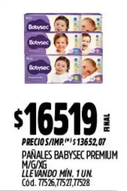 Supermercados Yaguar Babysec pañales premium oferta