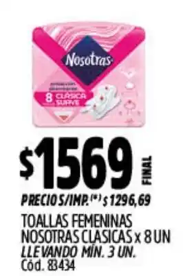 Supermercados Yaguar Nosotras toallas femeninas clasicas oferta