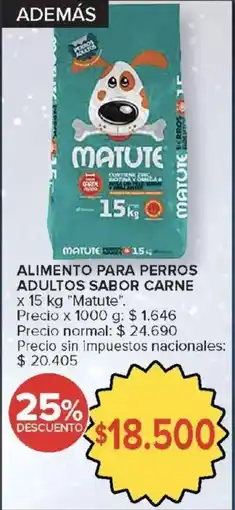 Carrefour Matute alimento para perros adultos sabor carne oferta