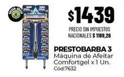 Diarco Prestobarba - prestobarba 3 máquina de afeitar comfortgel x 1 un. cód:7632 oferta