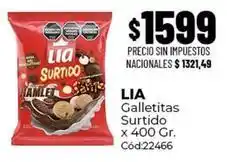 Diarco Lia - galletitas surtido x 400 gr. cód:22466 oferta