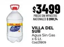 Diarco Villa del sur - agua sin gas c extordmasin gas x 6 lt. c extordmasin gas31809 oferta