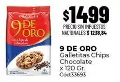 Diarco 9 de oro - galletitas chips chocolate cód:33693 oferta