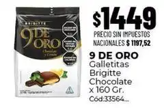Diarco 9 de oro - galletitas brigitte chocolate oferta