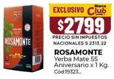 Diarco Rosamonte - yerba mate 55 aniversario x 1 kg. cód:19323 oferta