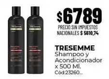 Diarco Tresemmé - shampoo y acondicionador x 500 ml. cód:23260 oferta