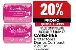 Diarco Carefree - protectores diarios compact x 20 un. cód:59930 oferta