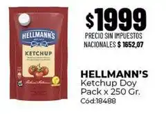 Diarco Hellmann's - ketchup doy pack x 250 gr. cód:18488 oferta