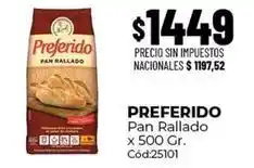 Diarco Preferido - pan rallado x 500 gr. cód:25101 oferta