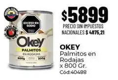 Diarco Okey - palmitos en rodajas x 800 gr. cód:40488 oferta