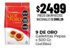 Diarco 9 de oro - galletitas pepas x 500 gr. cód:33842 oferta