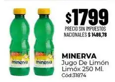 Diarco Minerva - jugo de limón limóx 250 ml. cód:31874 oferta