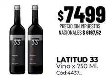 Diarco Latitud 33 - vino x 750 ml. cód:4437 oferta